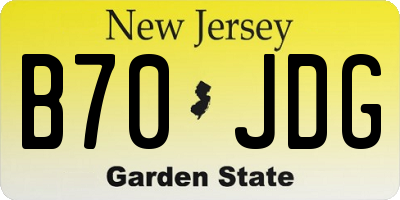 NJ license plate B70JDG