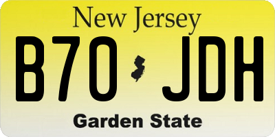 NJ license plate B70JDH