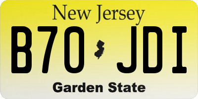 NJ license plate B70JDI