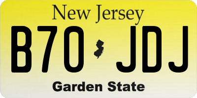 NJ license plate B70JDJ