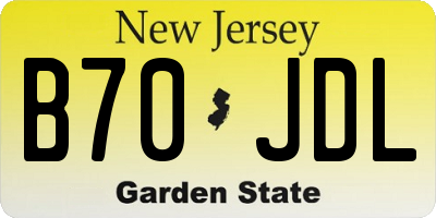 NJ license plate B70JDL