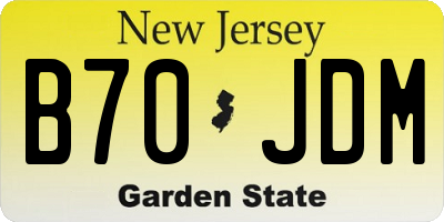 NJ license plate B70JDM