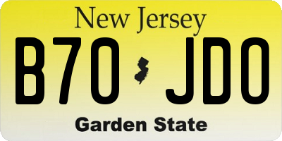 NJ license plate B70JDO