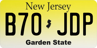 NJ license plate B70JDP