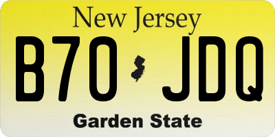 NJ license plate B70JDQ