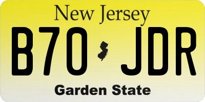 NJ license plate B70JDR