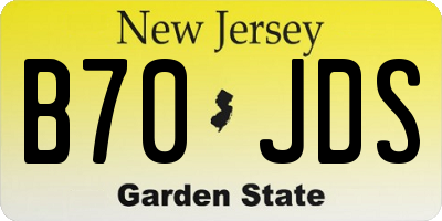 NJ license plate B70JDS