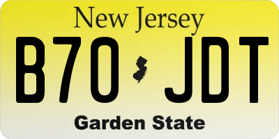 NJ license plate B70JDT