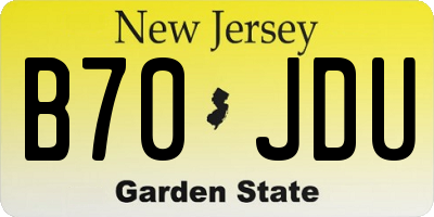 NJ license plate B70JDU