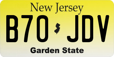 NJ license plate B70JDV