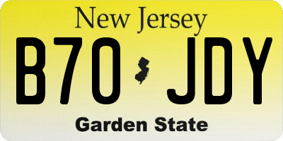 NJ license plate B70JDY