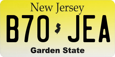 NJ license plate B70JEA