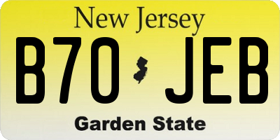 NJ license plate B70JEB