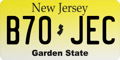 NJ license plate B70JEC