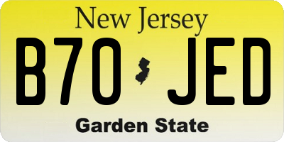 NJ license plate B70JED