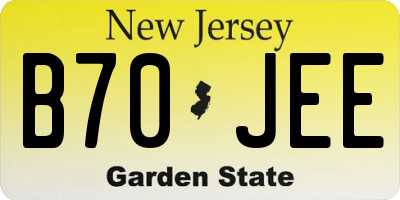NJ license plate B70JEE