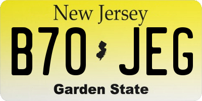 NJ license plate B70JEG