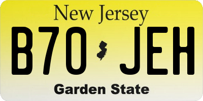 NJ license plate B70JEH