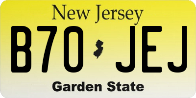 NJ license plate B70JEJ