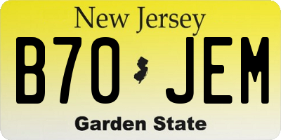 NJ license plate B70JEM