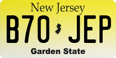 NJ license plate B70JEP