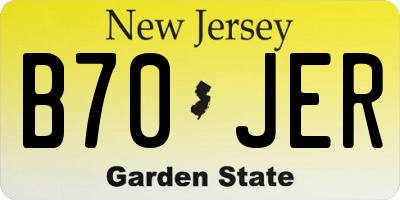 NJ license plate B70JER