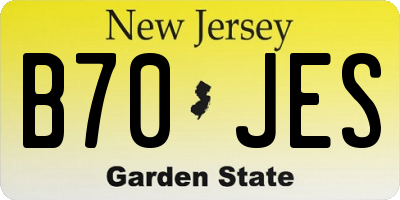 NJ license plate B70JES