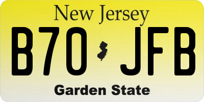 NJ license plate B70JFB