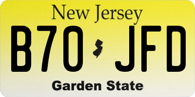 NJ license plate B70JFD