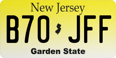 NJ license plate B70JFF