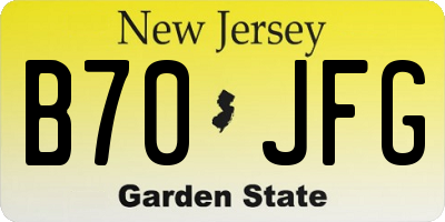 NJ license plate B70JFG