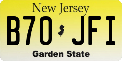 NJ license plate B70JFI