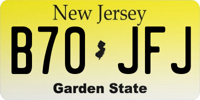 NJ license plate B70JFJ