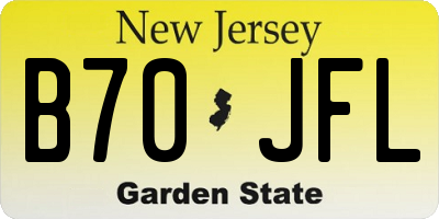 NJ license plate B70JFL
