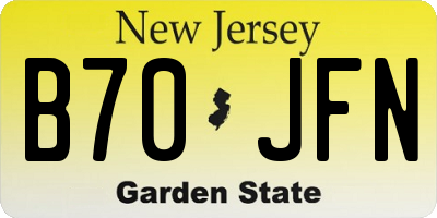 NJ license plate B70JFN