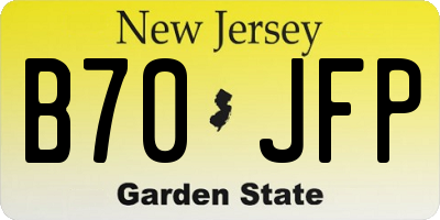 NJ license plate B70JFP