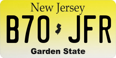 NJ license plate B70JFR