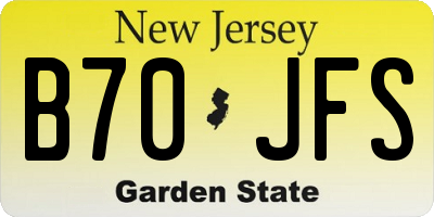 NJ license plate B70JFS