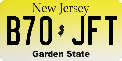 NJ license plate B70JFT