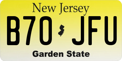 NJ license plate B70JFU