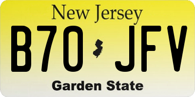 NJ license plate B70JFV