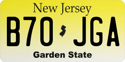 NJ license plate B70JGA