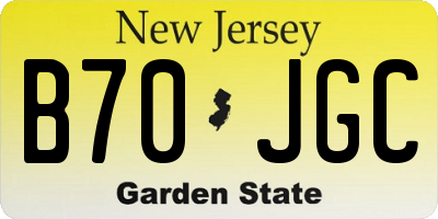 NJ license plate B70JGC
