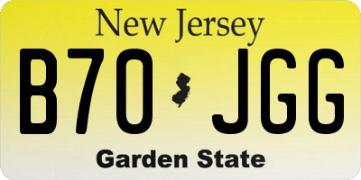 NJ license plate B70JGG