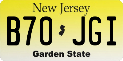 NJ license plate B70JGI