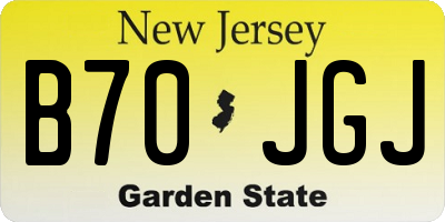 NJ license plate B70JGJ
