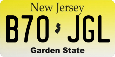 NJ license plate B70JGL
