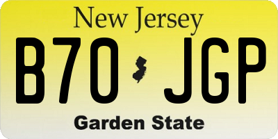 NJ license plate B70JGP