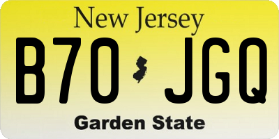 NJ license plate B70JGQ