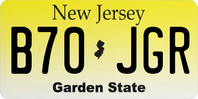 NJ license plate B70JGR